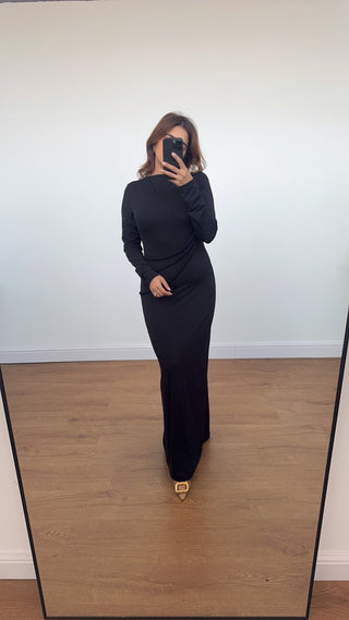 Black dress with rope detail - yana - Fash Focused