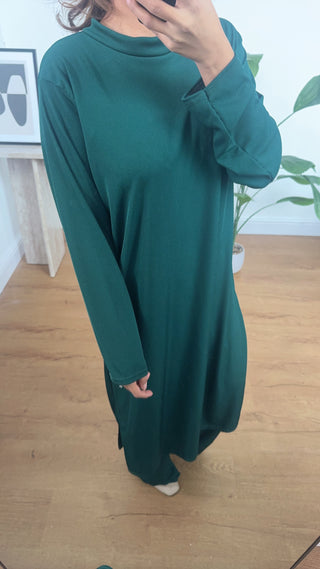emerald long ribbed coord- keena
