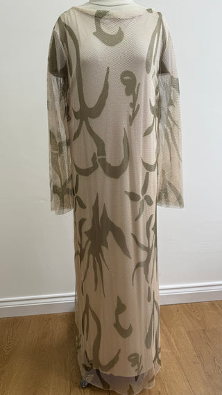 Cream/olive mesh dress - Fash Focused