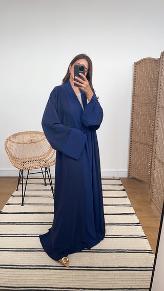 Open abaya Navy- Fariba - Fash Focused