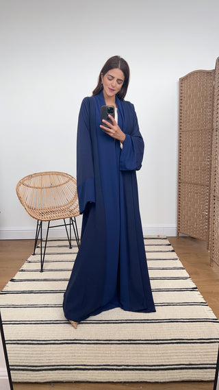 Open abaya Navy- Fariba - Fash Focused