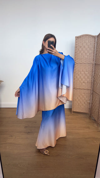 elnaz ombre coord skirt in blue